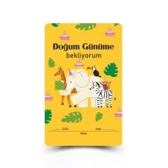 pArt Doğum Günü Davetiyesi ( Zarflı) 10 Adet