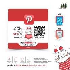 partQART Pinterest Takip Levhası, (NFC+QR)