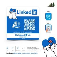 partQART Linkedin Takip Levhası, (NFC+QR)