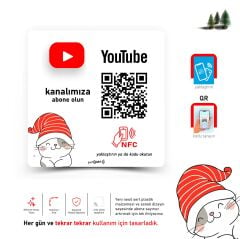 partQART YouTube Abone Levhası, (NFC+QR)
