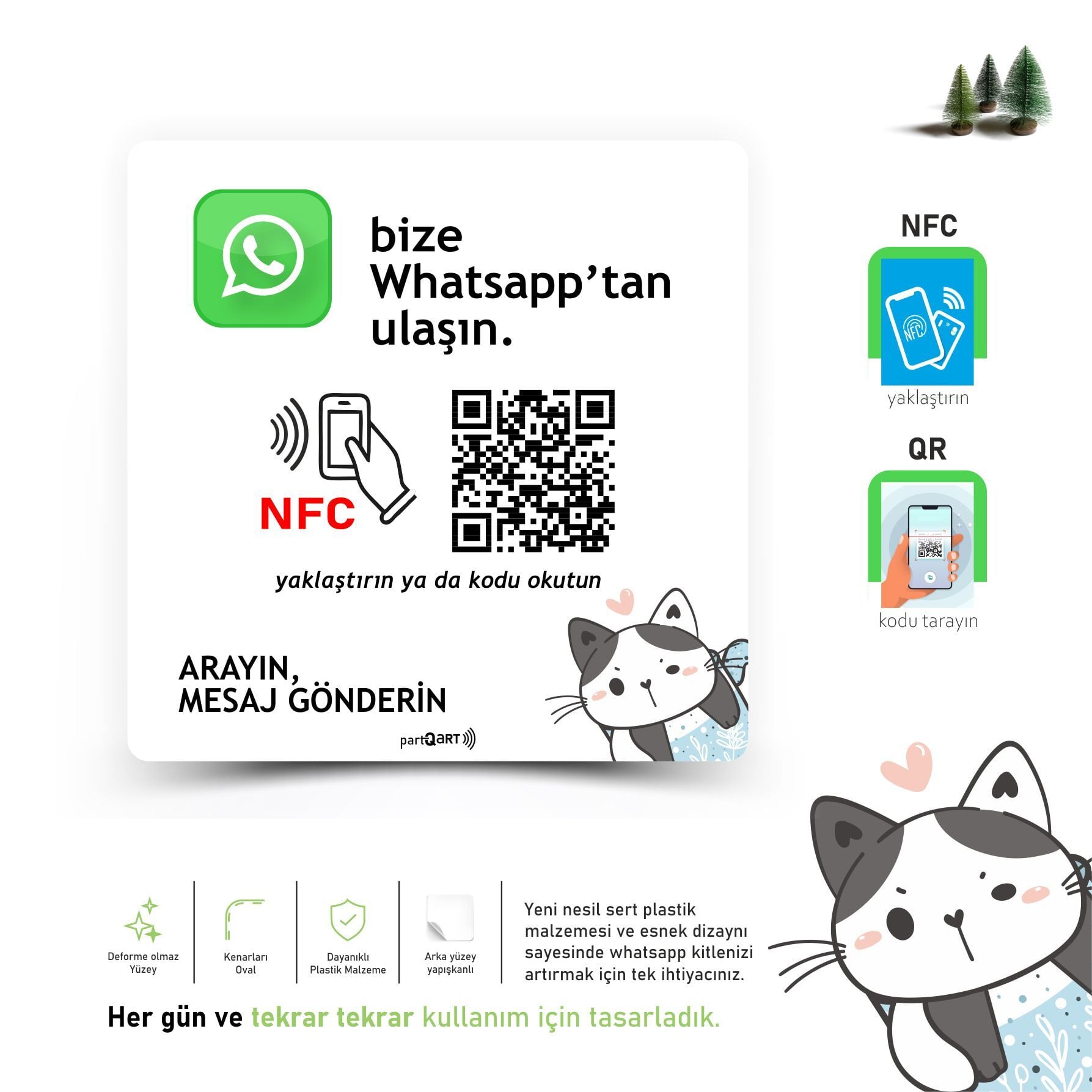 partQART Whatsapp Satıcı Levhası, (NFC+QR)