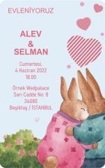 wedpArt Metalik Yaldız Baskılı Düğün Davetiyesi