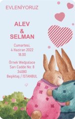 wedpArt Pırıltılı Simli Baskılı Düğün Davetiyesi