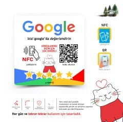 partQART Google Yorum Levhası, (NFC+QR)
