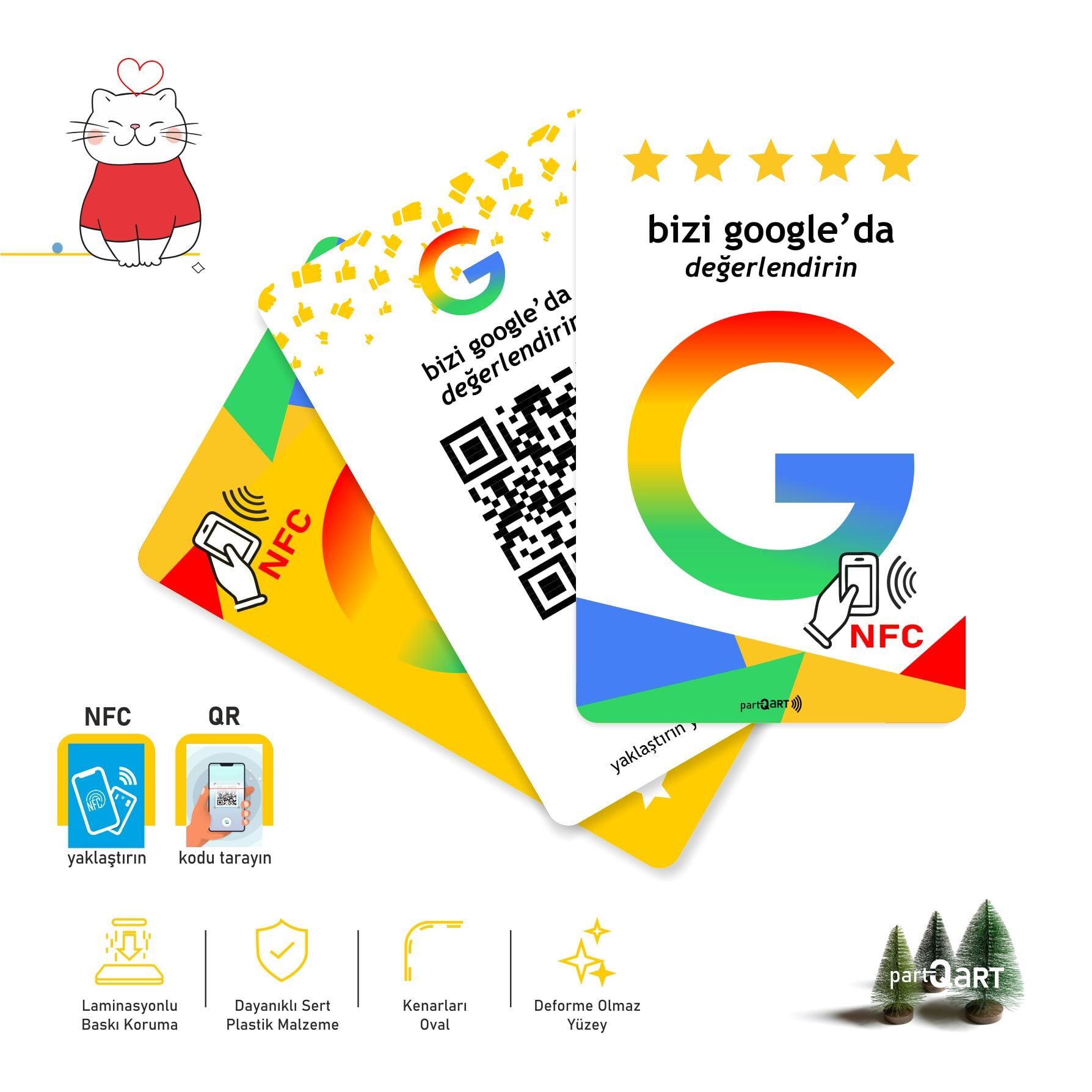 partQART Google Yorum Kartı, (NFC+QR)