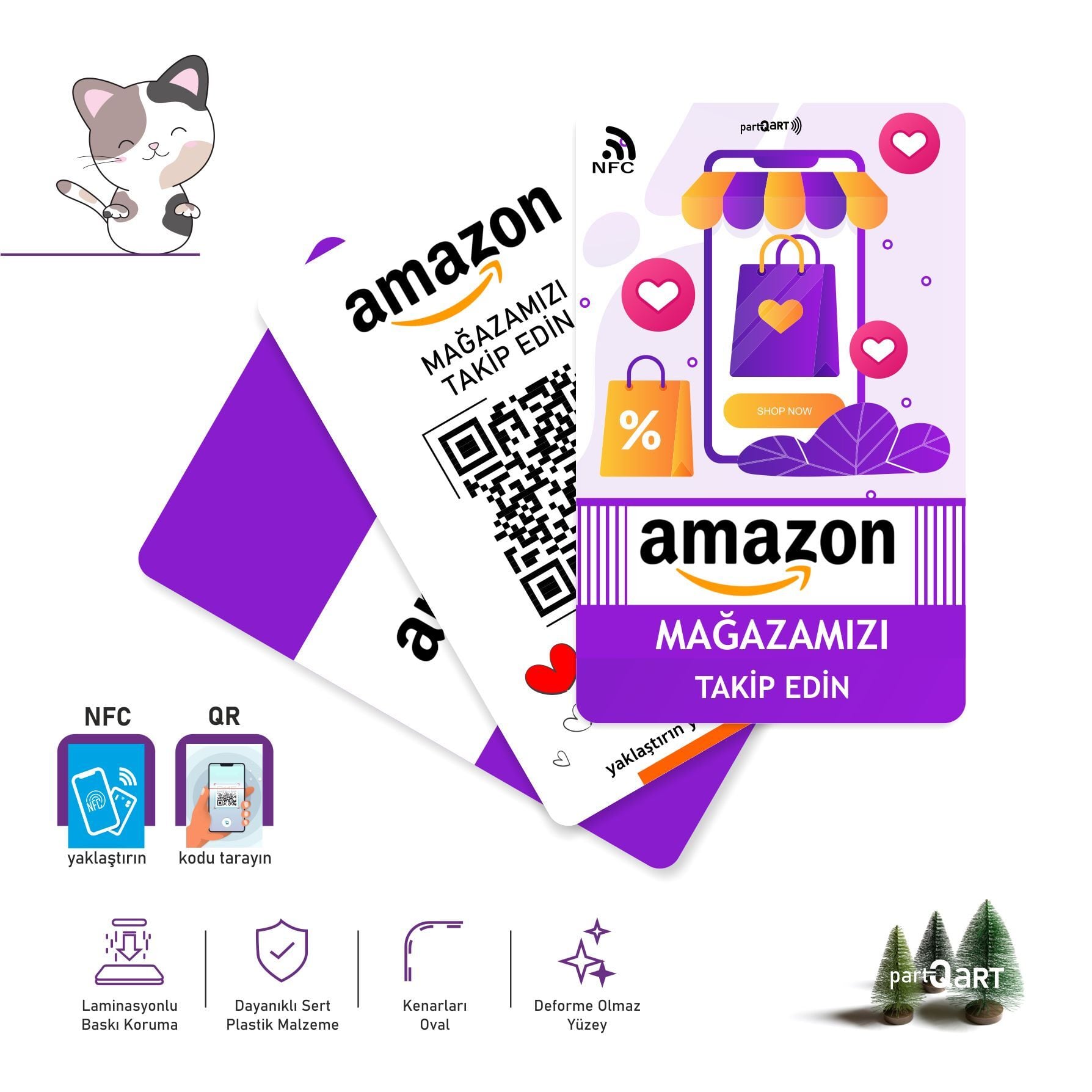 partQART Amazon Takip Kartı, (NFC+QR)