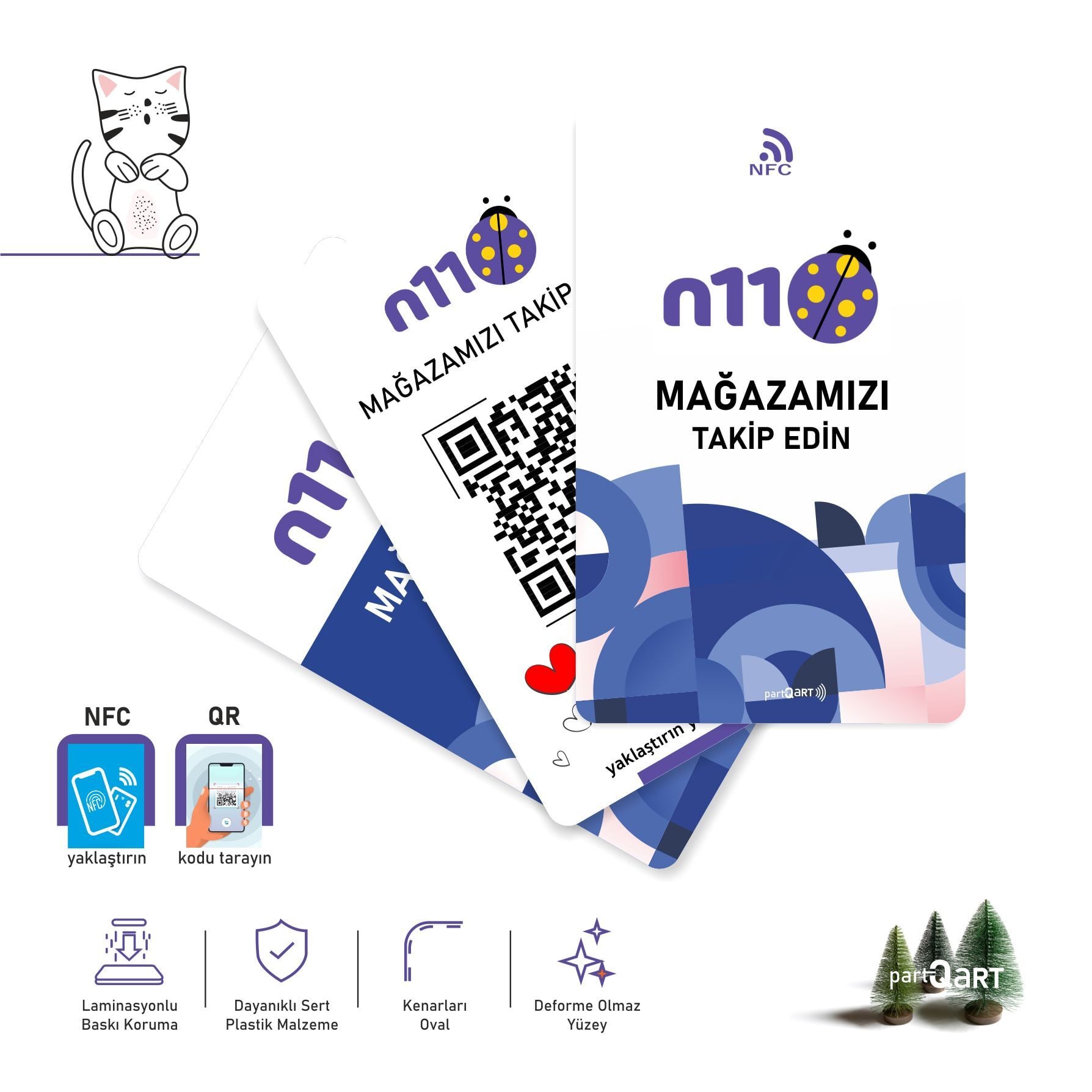 partQART N11 Takip Kartı, (NFC+QR)