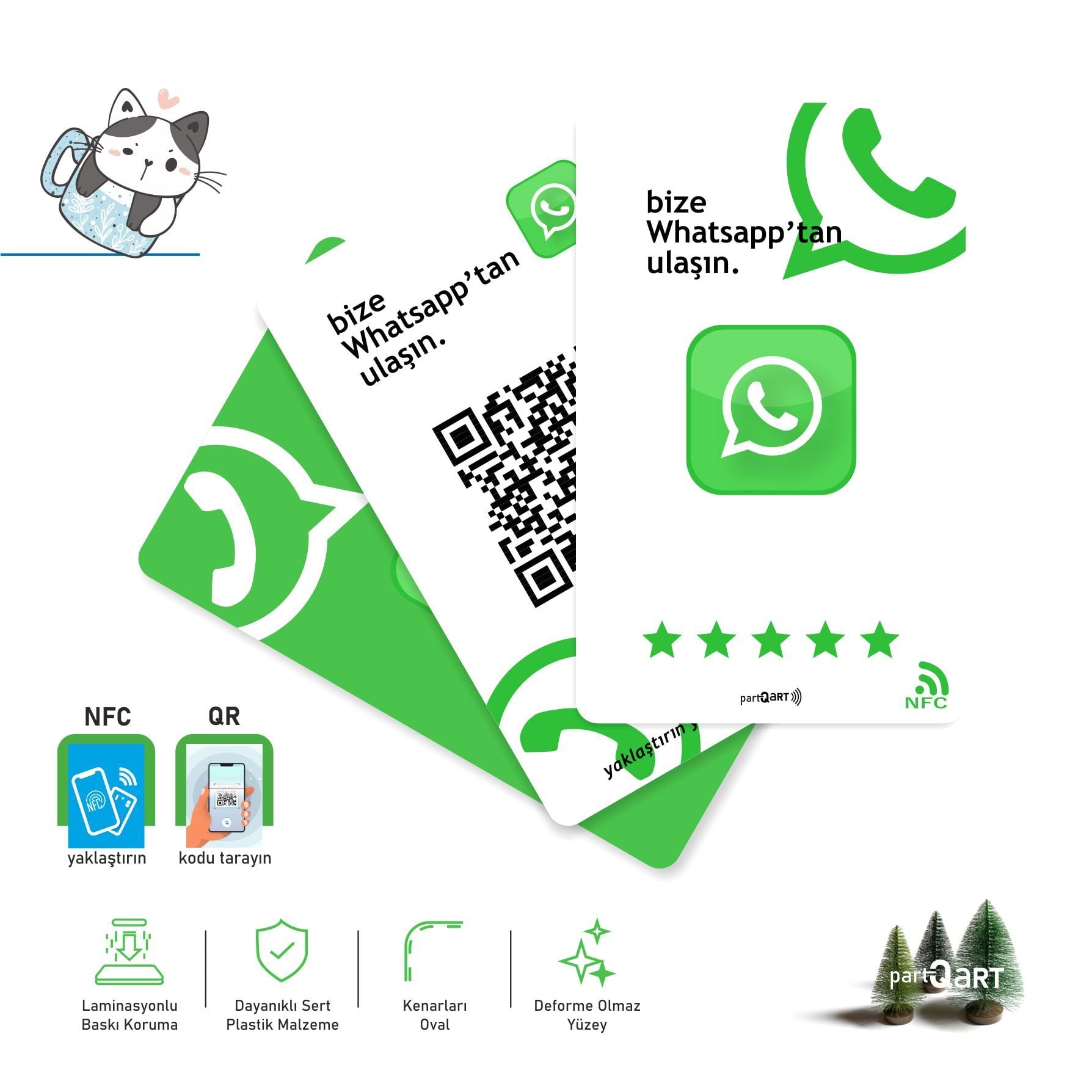 partQART Whatsapp Mesaj Kartı, (NFC+QR)