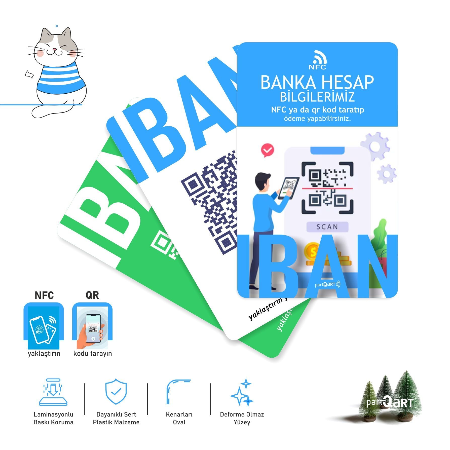 partQART Hesap Numarası Kartı, (NFC+QR)