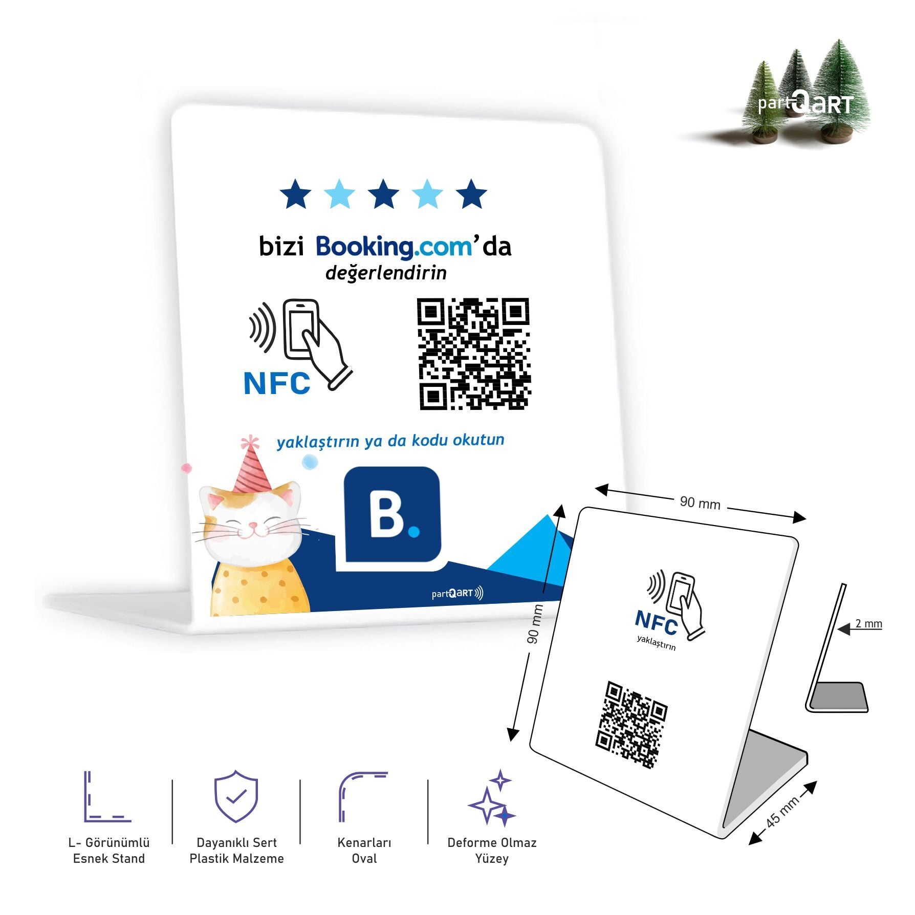 partQART Booking Yorum Standı, (NFC+QR)