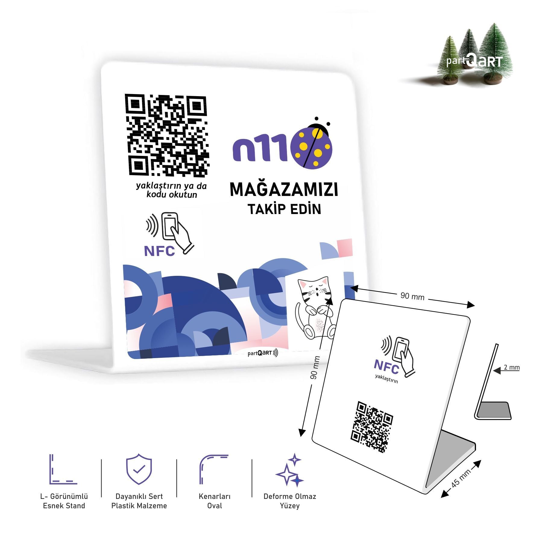 partQART N11 Takip Standı, (NFC+QR)