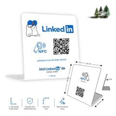 partQART Linkedin Takip Standı, (NFC+QR)